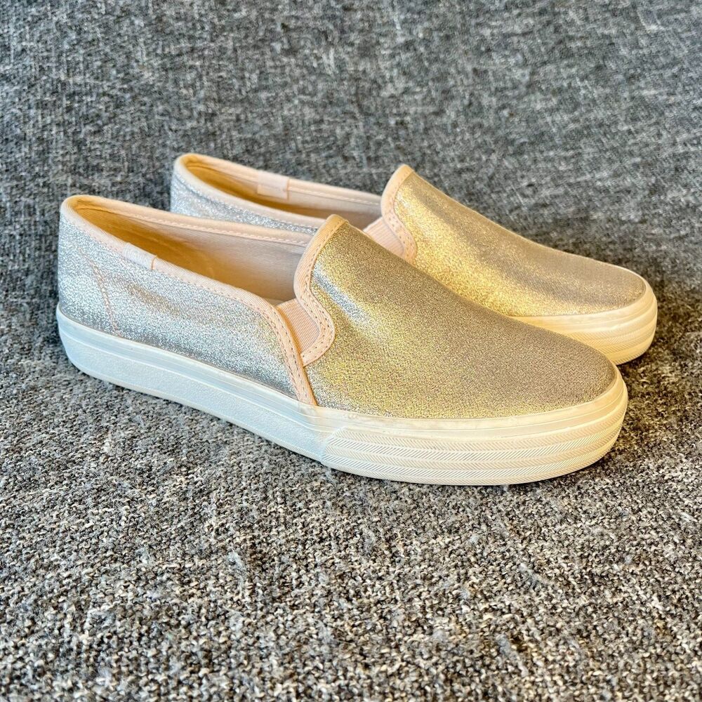 Keds Triple Decker Metallic Canvas Slip On Womens Size 6.5 Sneakers Shoes